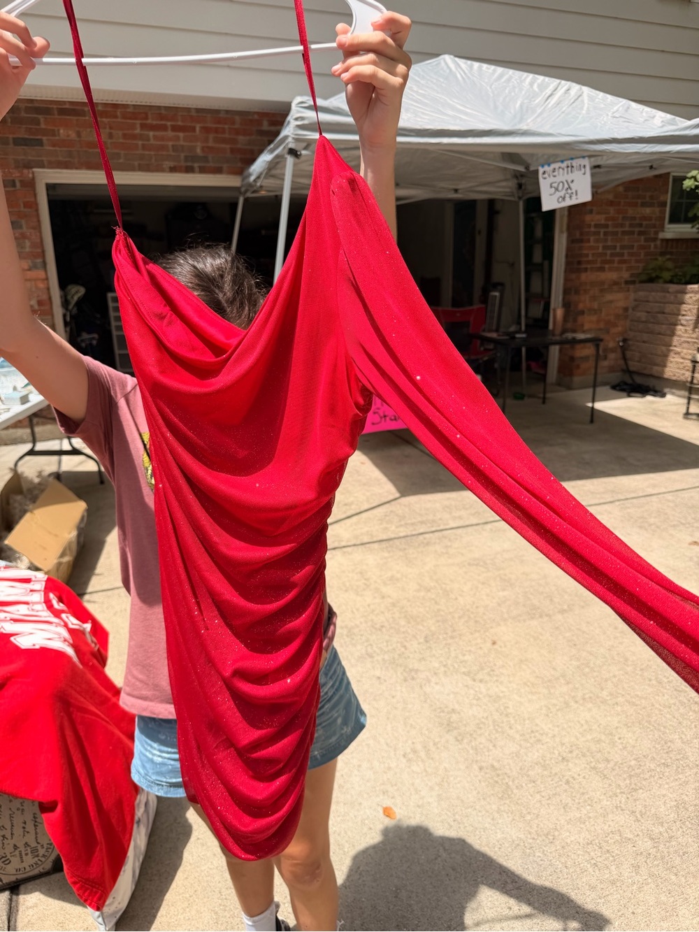 Jump Red Satin Cowl Neck Dress